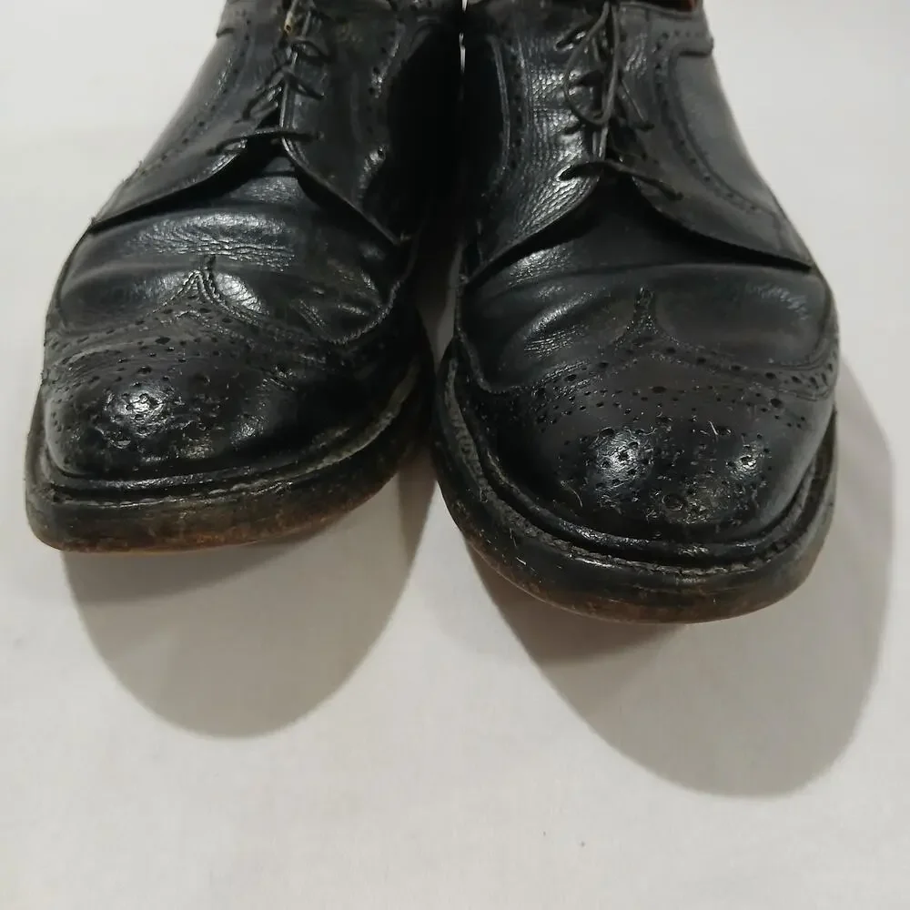 Allen Edmonds Longwing Blucher Men’s 10.5B Black Leather Dress Shoes Vintage